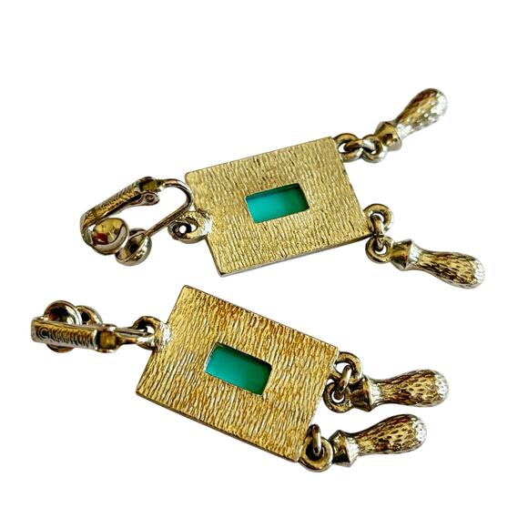 Vintage Sarah Coventry clip on earrings silver & blue southwestern drop dangles - Picture 4 of 7